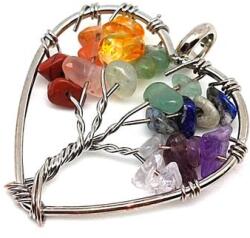 R. M. ékszer Életfa medál drótos szív Csakra 3cm (022210)