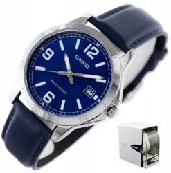 Casio Férfi Karóra, sötétkék, bőr szíj, dátum, tok 42mm (4549526251641)