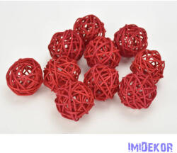  Vessző gömb 4 cm 10db/cs - Piros