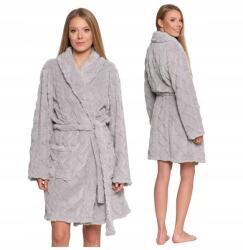 Moraj Női Fürdőköpeny, Size XL, szürke, fleece, zsebekkel (PDSZ4400-004)