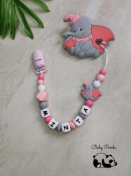 Baby Panda Névre szóló rágcsalánc - Dumbo - rózsaszín