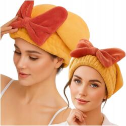 MAKOIA Turbán hajszárító törölköző, mikroszálas, sárga, 23×28cm (ręcznik szybkoschnący czepek)