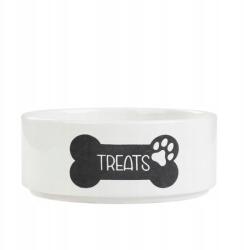 Homla Treats kutyatál, fehér, 16×7cm, dolomit (221242)