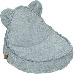 MeowBaby® Fotoliu tip puf boucle pentru copii meowbaby teddy sako bag , fresh mint, material certificat oeko-tex