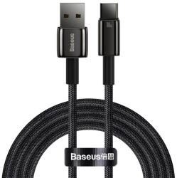 Baseus TUNGSTEN GOLD adatkábel (USB - Type-C, 100W, gyorstöltő, 200cm, törésgátló) FEKETE (CAWJ000101)