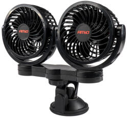 AMiO PRO FAN autós ventilátor tapadókoronggal két sebességi móddal 2 x 4" 12V PRÉMIUM (03010)