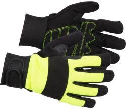 Strend Pro Manusi piele sintetica, spandex, intarite, negru si galben, marimea 08/M, Strend Pro Zarso (3134243) - edanco
