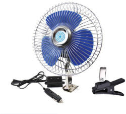 AMiO autó ventilátor nagyméretű oszcilláció 21cm 12V fém csipeszes (CFAN-15) (01104)