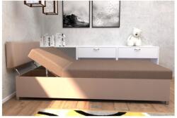 Pphu Mirt - Kima Kárpitozott heverő állítható fekvőrésszel és tárolóhellyel DALLAS 108x205 cm barna/sötétbarna 151101250240 (KI0022)