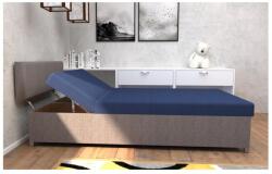 Pphu Mirt - Kima Kárpitozott heverő állítható fekvőfelülettel és tárolóhellyel DALLAS 108x205 cm szürke/kék 151101250250 (KI0023)