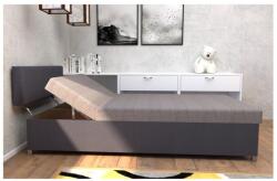 Pphu Mirt - Kima Kárpitozott heverő állítható fekvőpozícióval és tárolóval DALLAS 108x205 cm szürke/antracit 151101250260 (KI0024)