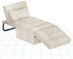Flexispot 4 az 1-ben összecsukható kanapéágy, bézs- egyszemélyes fotelágy, összecsukható puffal, 6 fokozatban állítható háttámlával és párnáva (XC-TB1)
