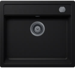 SCHOCK Schock Mono N-100 konyhai mosogatótálca 570 x 510 mm Cristadur Puro, intenzív fekete és szűrőkosár, távműködtető gomb, túlfolyó takaró Gunmetal (SETMN100PUPVGUB)