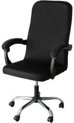  SMARTECH Husa universala pentru scaun de birou, banda elastica si fermoar pentru fixare, neagra, poliester, inaltime maxima a spatarului cu sezutul 80 cm, 40 x 45 x 9 cm