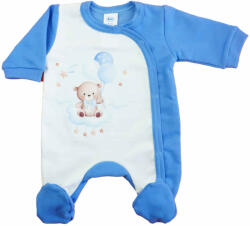 Asti Belül bolyhos elöl patentos hosszú ujjú baba rugdalózó macis mintával