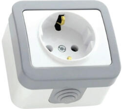Gelux Priză simplă cu împământare Gelux gri, montaj aplicat (GL-PSCPT01)