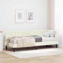 vidaXL Ъглова рамка за легло с матрак 2 бр. Крем 80 x 200 cm Кадифе (3393965)