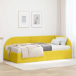 vidaXL Ъглова рамка за легло с матрак 2 бр. Жълто 80 x 200 cm Кадифе (3394180)
