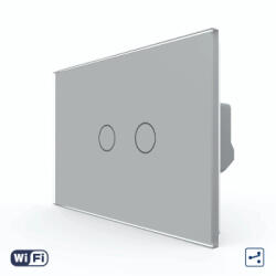 LIVOLO Intrerupator Dublu Cap Scara / Cruce Wi-Fi cu Touch LIVOLO standard Italian Gri (VL-FC2SNY-2G-3I)