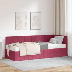 vidaXL Ъглова рамка за легло с матрак 2 бр. Виненочервен 80 x 200 cm (3393922)