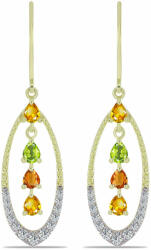  Aranyozott Ezüst Fülbevaló Szivárvány Zafírral és Topázzal