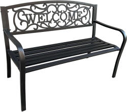 AKORD Kerti Pad IRYS - Strapabíró Fekete Öntöttvas és Acél Szerkezetű 127x86x62 cm Méretezésű, Elegáns és Időtálló Dizájnú Kültéri Bútor (LAWOGRIRYSCZAR)