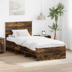 vidaXL Рамка за легло Опушен дъб 90 x 190 cm Инженерна дървесина (3408890)