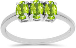  Ezüst Gyűrű - Három Changbai Peridottal - 1.44 Karát
