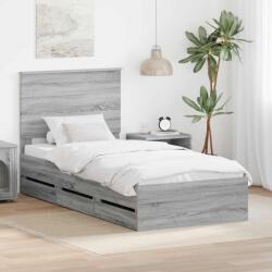 vidaXL Рамка за легло Сив Сонома 90 x 200 cm Инженерна дървесина (3409508)