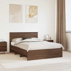 vidaXL Рамка за легло Кафяв дъб 150 x 200 cm Инженерна дървесина (3408843)