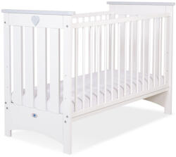  Fa babaágy 120x60cm Lorenzo III fehér és szürke, rágókával