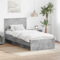 vidaXL Рамка за легло Бетонно сиво 100 x 200 cm Инженерна дървесина (3408882)