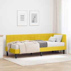 vidaXL Ъглова рамка за легло с матрак 2 бр. Жълто 80 x 200 cm Кадифе (3393964)