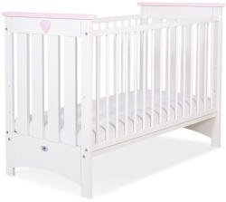  Fa babaágy 120x60cm Lorenzo III fehér és rózsaszín, rágókával