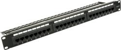WaliSec patch panel - PP-P6U2402 (24 port, Cat6, 1U, árnyékolatlan, fekete) (PP-P6U2402) - pcx