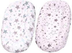 Kidizi Set 2 Huse tip cearceaf cu elastic roata pentru baby nest Kidizi Galaxy Grey Mint, include zona centrala impermeabila (5949551908333)