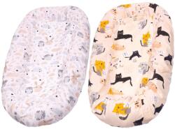Kidizi Set 2 Huse tip cearceaf cu elastic roata pentru baby nest Kidizi Forest Friends Kitten Love, include zona centrala impermeabila (5949551911111)