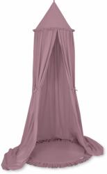  Szett: függő pamut baldachin gyerekszobába és egy fodros szőnyeg - retró rózsaszín