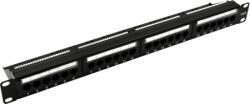 WaliSec patch panel - PP-P6U2401 (24 port, Cat6, 1U, árnyékolatlan, fekete) (PP-P6U2401) - pcx