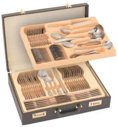 FOXMAG24 Rozsdamentes acél evőeszköz szett, FOXMAG24, fekete diplomata táskával, 72 db (DML1X1MBM)