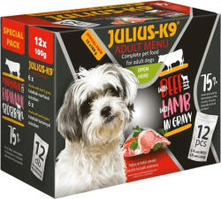 Julius-K9 Beef & Lamb szószos falatok kutyáknak (4 doboz | 4 x 2 x 6 x 100 g) 4.8kg