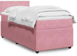 vidaXL rózsaszín bársony rugós ágy matraccal 90 x 200 cm (3289937)