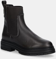 Tommy Hilfiger bőr bokacsizma PLAQUE PEBBLE CHELSEA - barna Női 41