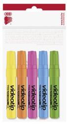 ICO Szövegkiemelő készlet, 1-4 mm, ICO "Videotip", 5 különböző szín (TICVTV5)