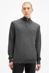 AllSaints gyapjú pulóver KILBURN ZIP FUNNEL - szürke XL