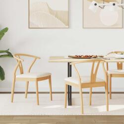 vidaXL Étkezőszék 2 pcs Természetes és világos Tömör Gumi Fa (42020413)