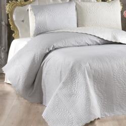 Dowry World Cuvertura matlasata 230x250 cm si 2 fete de perna, Sanem Crem/Gri