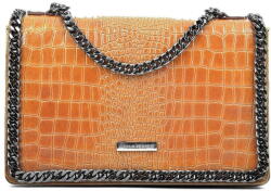 Carla Ferreri Chain konyakbarna bőr válltáska - Carla Ferreri