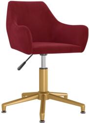vidaXL bordó bársony forgó étkezőszék (331034)