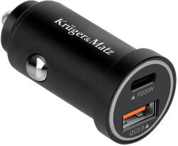 Krüger&Matz Autós gyorstöltő, Power Delivery és Quick Charge funkcióval, 38W (KM0873)